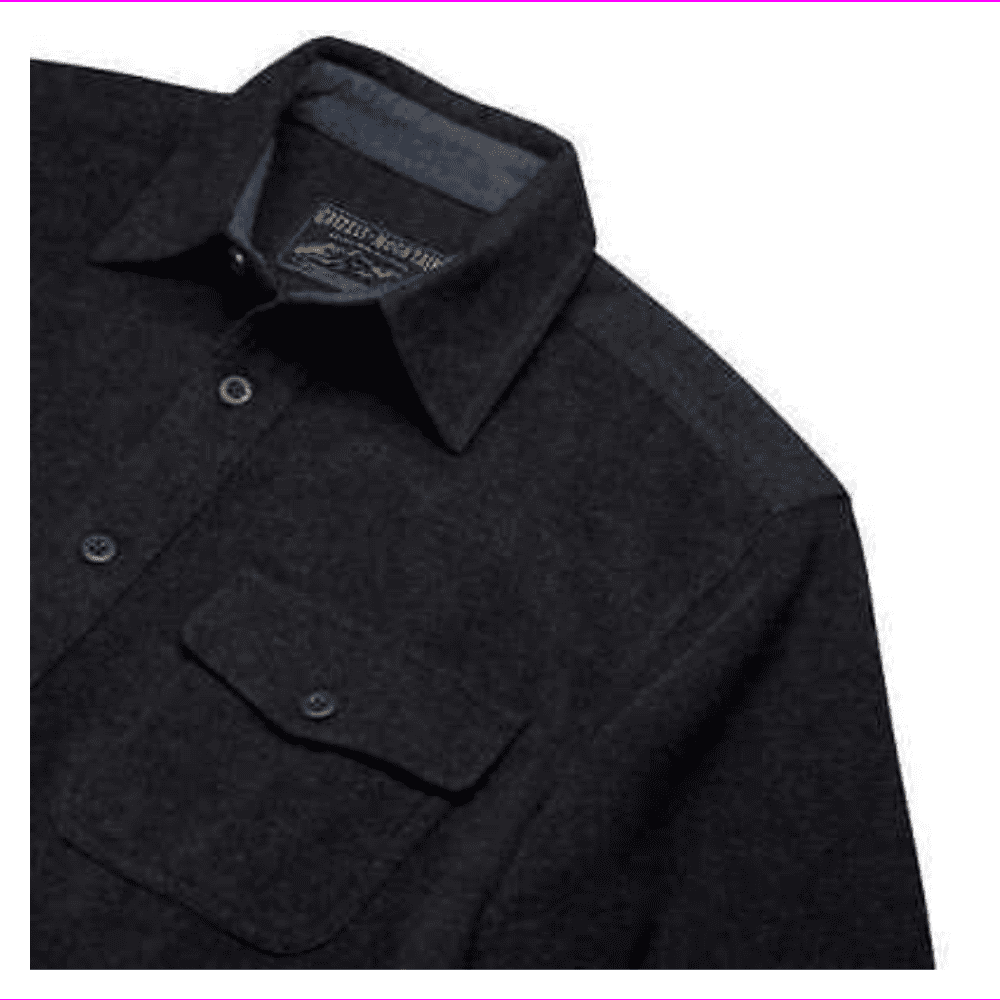 Grizzly Mountain Men’s Flannel Chamois Shirt L/Dark Gray