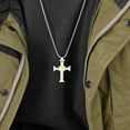thumbnail image 2 of Metaljc Stainless Steel Cross Pendant Necklace for Men, 24" Chain, Religious Jewelry Gift Set, 2 of 7