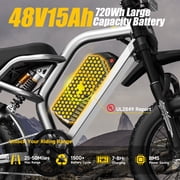 Electric Bike for Teenagers, Ages 7+ with 750W Brushless Motor, 16 Fat Tire, 20 MPH Electric Mountain Bicycle with Removable Battery, UL2849
