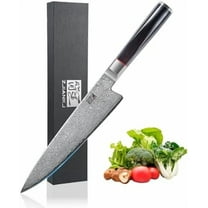 Kitchen Knife 8 Inch, 67-Layer Damascus Steel Chef Knife, High Carbon Super Sharp Japanese Cooking Knife with Ergonomic Ebony Handle for Meat Vegetable