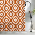 thumbnail image 2 of Orange White Geometric Small Stall Shower Curtain, Waterproof Shower Curtains for Bathroom, Modern Abstract Art Washable Fabric Cloth Bath Curtain for Bathtub Decoration with Hooks 36x78 Inches, 2 of 9