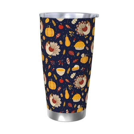

Goofa Turkey And Autumn for 20 oz Skinny Tumbler Stainless Steel Coffee Mug Slim Vacuum Insulated Travel Cup Car Cup-Without Straw