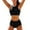 Black, variant on LUOGENLI Womens Swimsuits Large Bust Women Print Bikinis Swimsuit High Waist Bikini Set 2 PCS Beach Bathing Suit Swimwear Coffee Size L