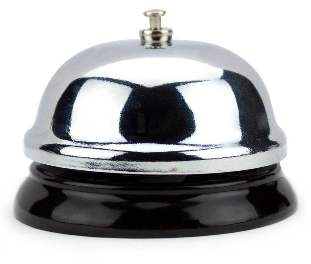 Chrome Service Bell with Black Base by (6cm), Choose your own pitch