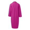 thumbnail image 5 of 2026 New Pea Coats For Women Winter Classic Lapel Open Front Long Overcoat Comfy Wool Blend Long Sleeve Oversized Trench Coat(Hot Pink,XXXL), 5 of 5