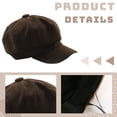 thumbnail image 3 of Gorra de vendedor de periódicos para mujer, boina con visera, suave, de 8 paneles, estilo vintage, gorra octogonal para taxista, para mujeres y niñas, 3 of 5