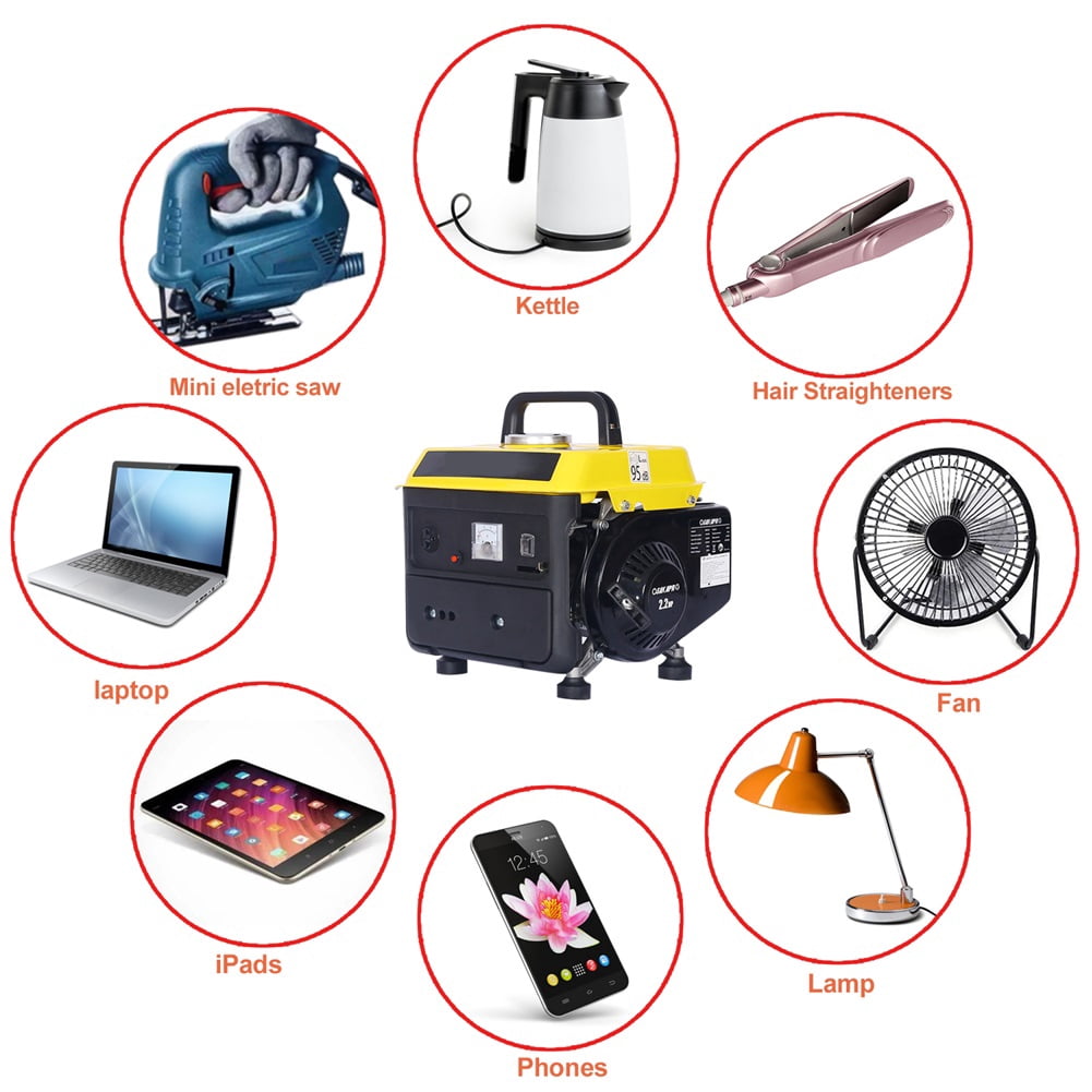 Portable Generator, 900 Watts Low Noise Gas Powered Generator, Outdoor Generator, Home Generator, Portable Generator Gas Powered, for Backup Home Use & Outdoors Camping