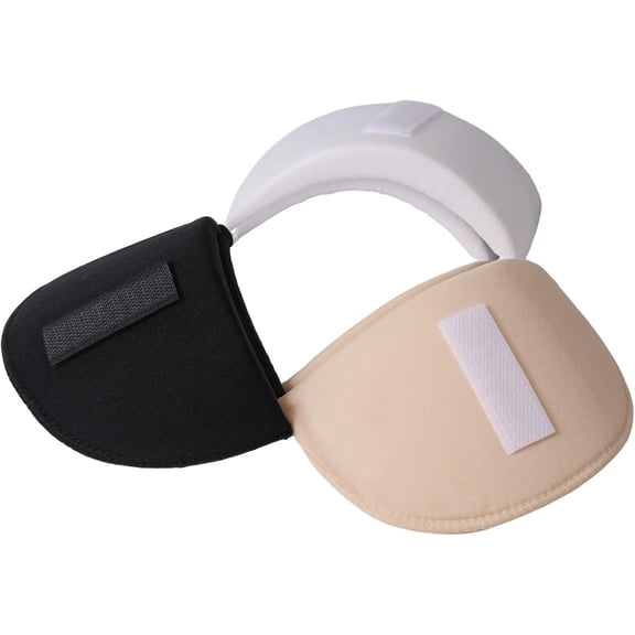 3 Pairs Set-in Shoulder Pads, 1.5cm Thickening Foam Shoulder Pads for Womens Clothing,No-Sewing Required Breathable Sponge Pads for Sloping High Low Shoulders Blazer Suit (1Black 1