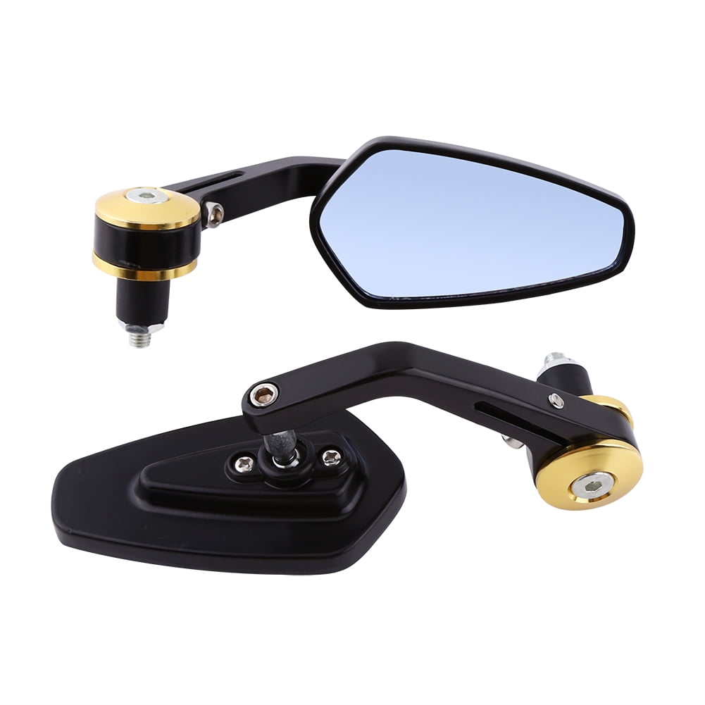 7/8" Handle Bar End Rearview Side Mirror Aluminum Gold For Universal Motorcycle 