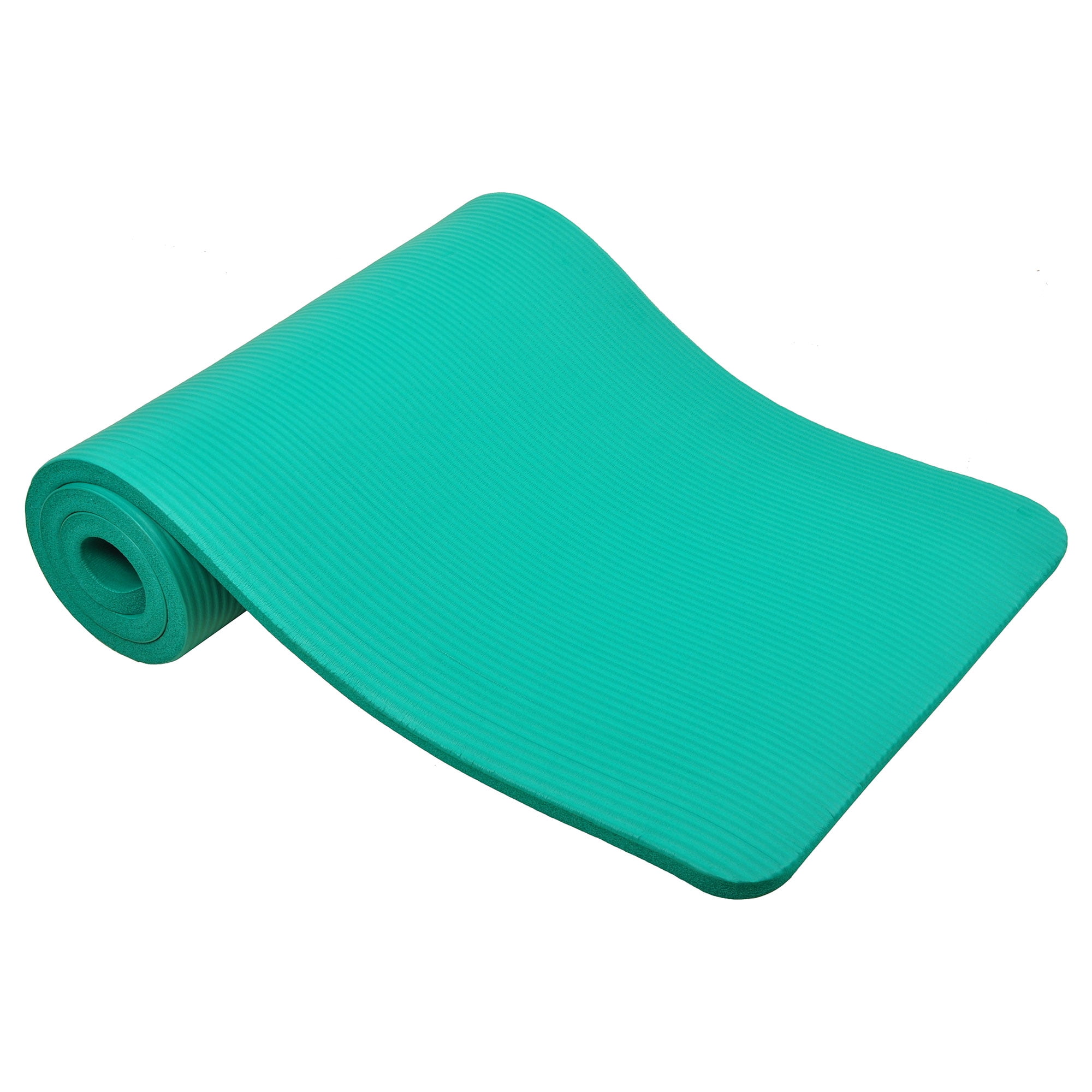 Signature Fitness 1" Extra Thick Exercise Yoga Mat with Carry Strap, Green