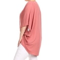 thumbnail image 3 of Women's Plus Size Loose Fit 3/4 Sleeves Kimono Style Open Front Solid Cardigan, 3 of 5