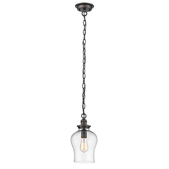 CHLOE Skylar Transitional 1 Light Rubbed Bronze Ceiling Mini Pendant 8" Wide