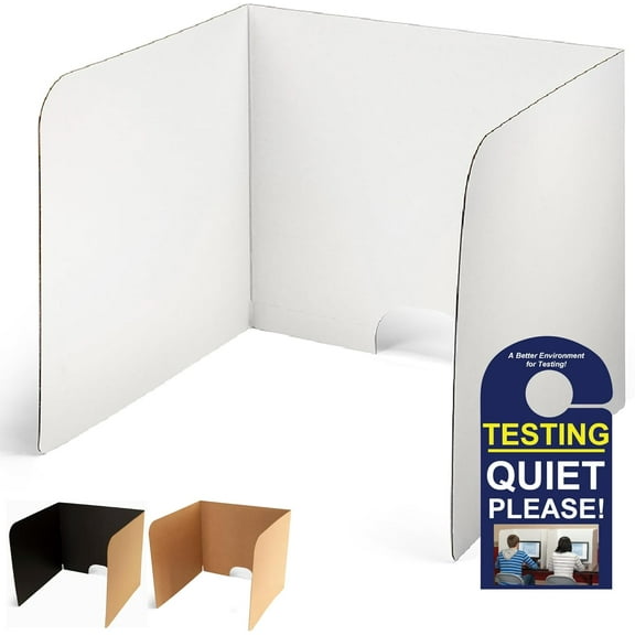 X-tra Large & Sturdy Premium™ Testing Privacy Shields - No Microplastics - 24" Tall/20-Pack/White - American Made - Other Sizes - 5 Star - Millions Sold Since 2003 - Computer Screen Privacy Shield