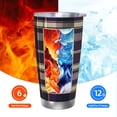 thumbnail image 6 of 20oz Car Cup Three-Piece Set Of Single Silver Edge No Smell Easy To Carry Heat Preservation For Daily Car Sports Travel Purple Buffalo Plaid Check Tartan Scotland_3, 6 of 8