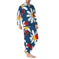 thumbnail image 2 of Fotbe Daisies With Ladybugs Pattern Long Sleeve Pajama Set for Men,Sleepwear Set,2-piece Loungewear Set,Soft PJs Comfy Nightwear with Pockets-XX-Large, 2 of 7
