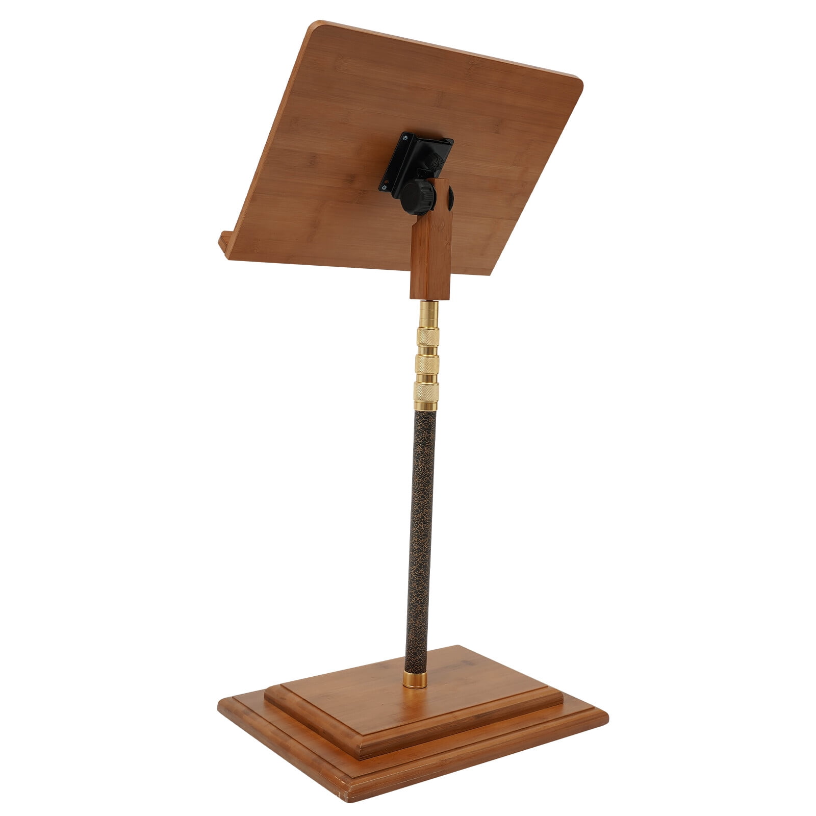 Miumaeov 70-150cm Height Adjustable Bamboo Music Stand Bamboo Conductor Music Stand W/ Wide Wooden