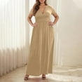 thumbnail image 5 of Lenago Plus Size Summer Dresses for Women 2025 Maxi Dress V-Neck Short Sleeve Dresses for Party Casual Summer Maxi Dresses for Women with Pockets, 5 of 9