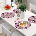 thumbnail image 6 of Round Braided Placemats Set of 4,Cute Panda Washable Dining Table Durable PVC 15 Inch Non-Slip Heat Resistant Place Mats for Table Decor Home Decor, 6 of 7