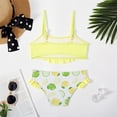 thumbnail image 3 of Toddler Girls Two Pieces Ruffle Chest Lemon Printing Adjustable Spaghetti Strap Bathing Suit Infant Baby Girl Bikini Swimsuit, 3 of 8