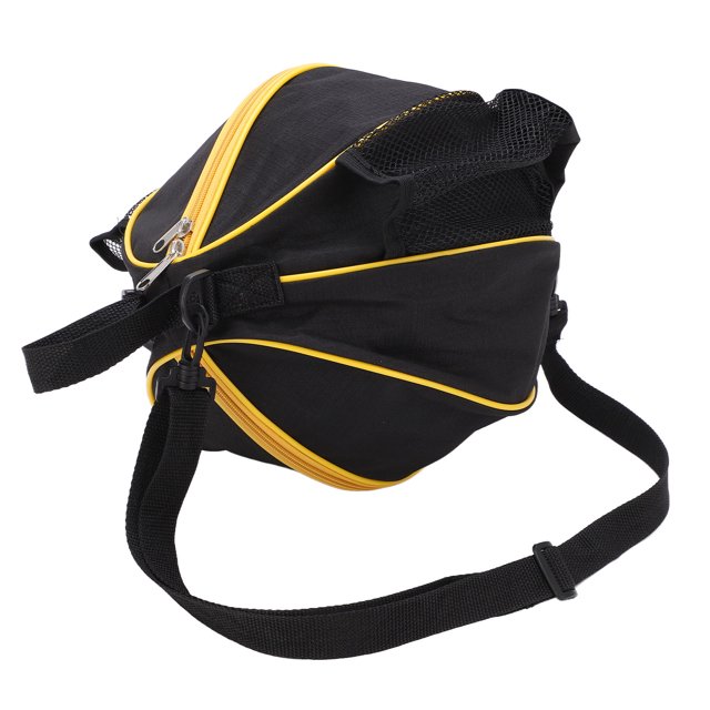 Sacs de Basketball Ronds Oxford, Sac de Rangement de Basketball Rond Imperméable en Tissu Épais pour Compétitions Internationales pour Basketball No. 7 Tissu Noir avec Bords Jaunes