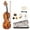 Natural, variant on GV102 4/4 Solid Wood EQ Violin Set with Case, Bow, Shoulder Rest & Tuner - Electric Acoustic Violin for Beginners to Advanced (Black)