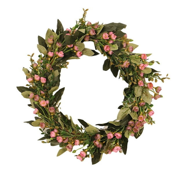 Injueey Guirnalda de flores artificiales para decoración de puerta, guirnalda de flores para oficina en casa, adorno colgante para puerta guirnaldas uno 40cm Injueey HA9081-01B