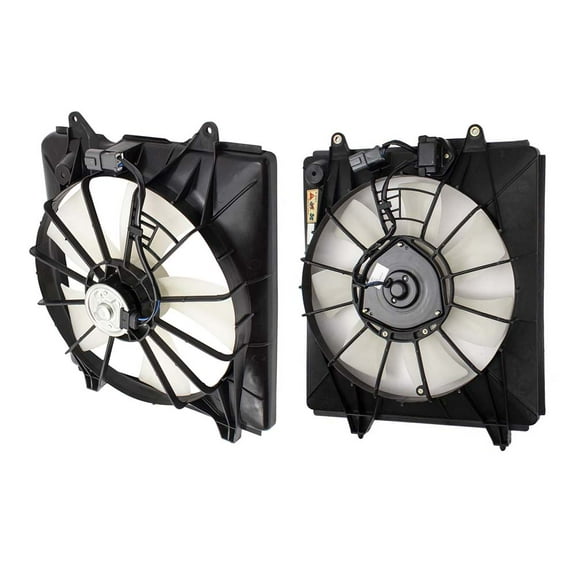Condenser Fan Assembly with Controller and Radiator Fan Assembly Set Compatible with 2007-2009 CR-V HO3115139 HO3120102