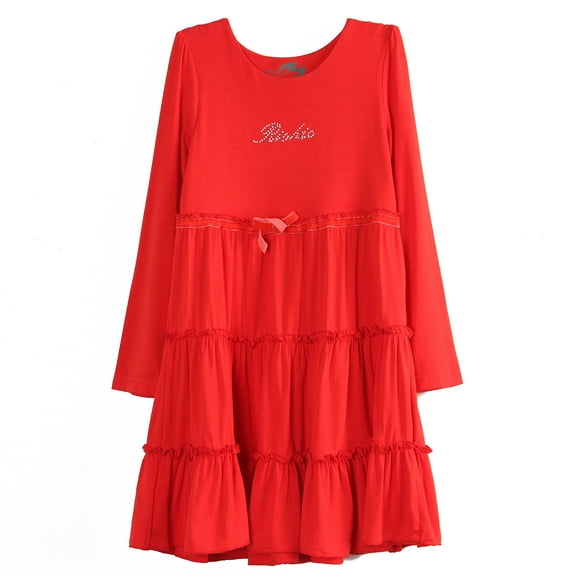 Richie House Girls' Long Sleeve Knit Dress with Flared Bottom RH1725