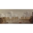 thumbnail image 2 of Claude de Jongh 14x8 Gold Ornate Wood Frame and Double Matted Museum Art Print Titled - View of London Bridge, 2 of 4