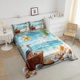 thumbnail image 3 of Erosebridal Starfish Seashell Bedding Full Comforter Set, Ocean Sailboat Down Comforter, White Bird Decor, Reversible, 3 of 8