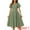 Green, variant on DARING DIVA Smocked Back Puff Short Sleeve Midi Dress XS Green