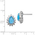 thumbnail image 4 of Sterling Silver Cheryl M Rh-P Cz Created Blue Opal Stud Earrings (14.23 X 11.24) Made In China qcm1405, 4 of 5