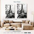 thumbnail image 3 of Elephant Stock Bw Eiffel Tower Wall Art - Vertical Canvas Wall Art - Dining Room Wall Decor - Architecture Canvas - Black And Gray Decor - 34" x 51", 3 of 4