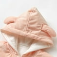 thumbnail image 3 of GYRATEDREAM Infant Baby Girls Fleece Ears Hat with Lined Hooded Zipper Up Jacket Coat Tops Outwear Overcoat Warm Fall Winte for 2-3Y Pink, 3 of 9