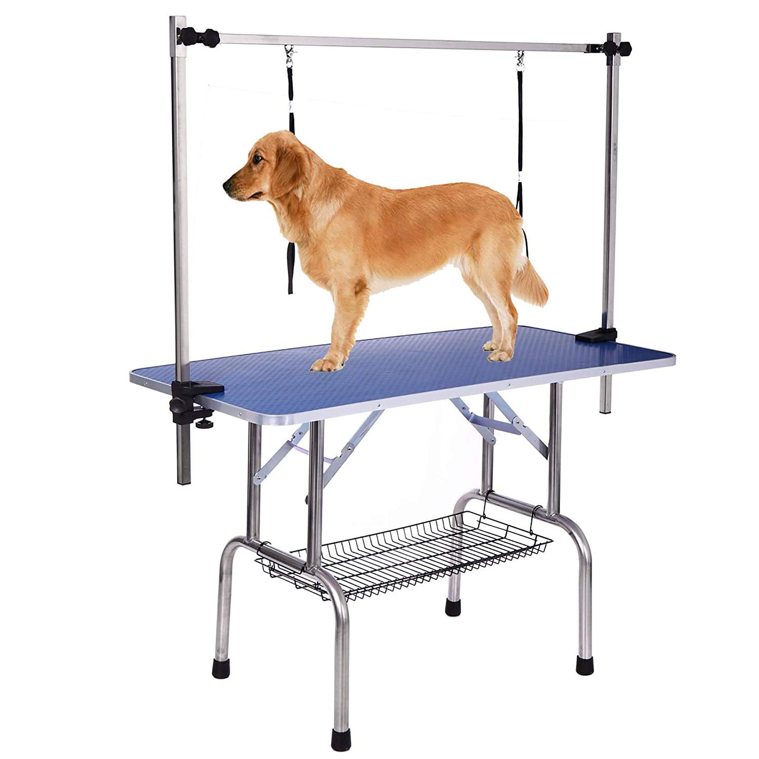 Pefilos 42" Dog Grooming Table for Large Medium Dogs and Cat Professional Portable Trimming Table with Arm/Noose/Mesh Tray Pet Grooming Table, Blue Pefilos 42" Dog Grooming Table for Large Medium Dogs and Cat Professional Portable Trimming Table with Arm/Noose/Mesh Tray Pet Grooming Table, Blue