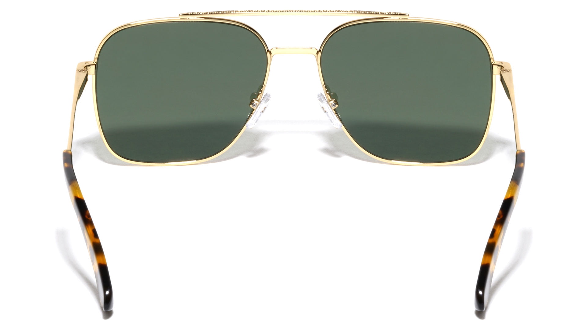 GLASS Lens Premium Square Pilot Metal Frame Sunglasses For Men Or Women UV400