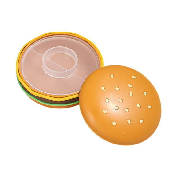Nilvkv Hamburger Storage Box Mini Portable Pills Box Divided Box Travel Compartment Organizer Household Jewelry Boxes, Organization and Storage