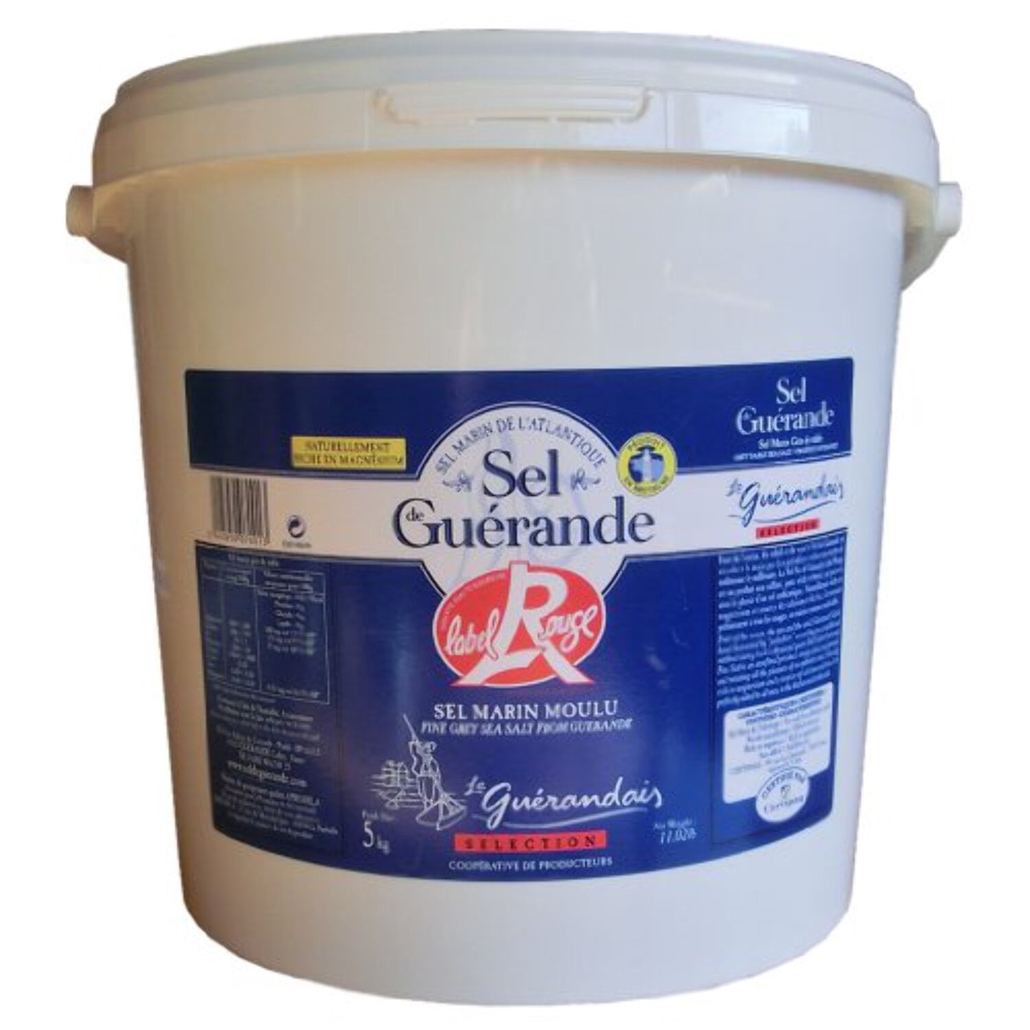 Grey Sea Salt From Guerande - Fine - 1 pail - 11 lbs