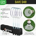 thumbnail image 6 of Portable Badminton Net Set with 4 Rackets - Family Fun Backyard Game, 6 of 7