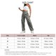 thumbnail image 2 of Pantalones cargo para mujer, cintura alta, bolsillos grandes, pantalones largos informales con banda en el tobillo para uso diario, gris L, 2 of 2