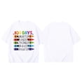 thumbnail image 4 of LUOGENLI T-Shirt pour Filles Enfants Mode Décontractée Imprimé Col Rond Ample Manches Courtes T-Shirt Haut Maxi Hauts Ensembles Filles Tenue 2 Pcs Vacances Blanc 4-5 Ans, 4 of 4