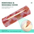 thumbnail image 4 of Cylindrical Pillow Decorative Neck Roll Pillow with Removable Washable Cover Roll Pillow for Knee Leg Neck Red Maple Leaf Pattern, 4 of 7