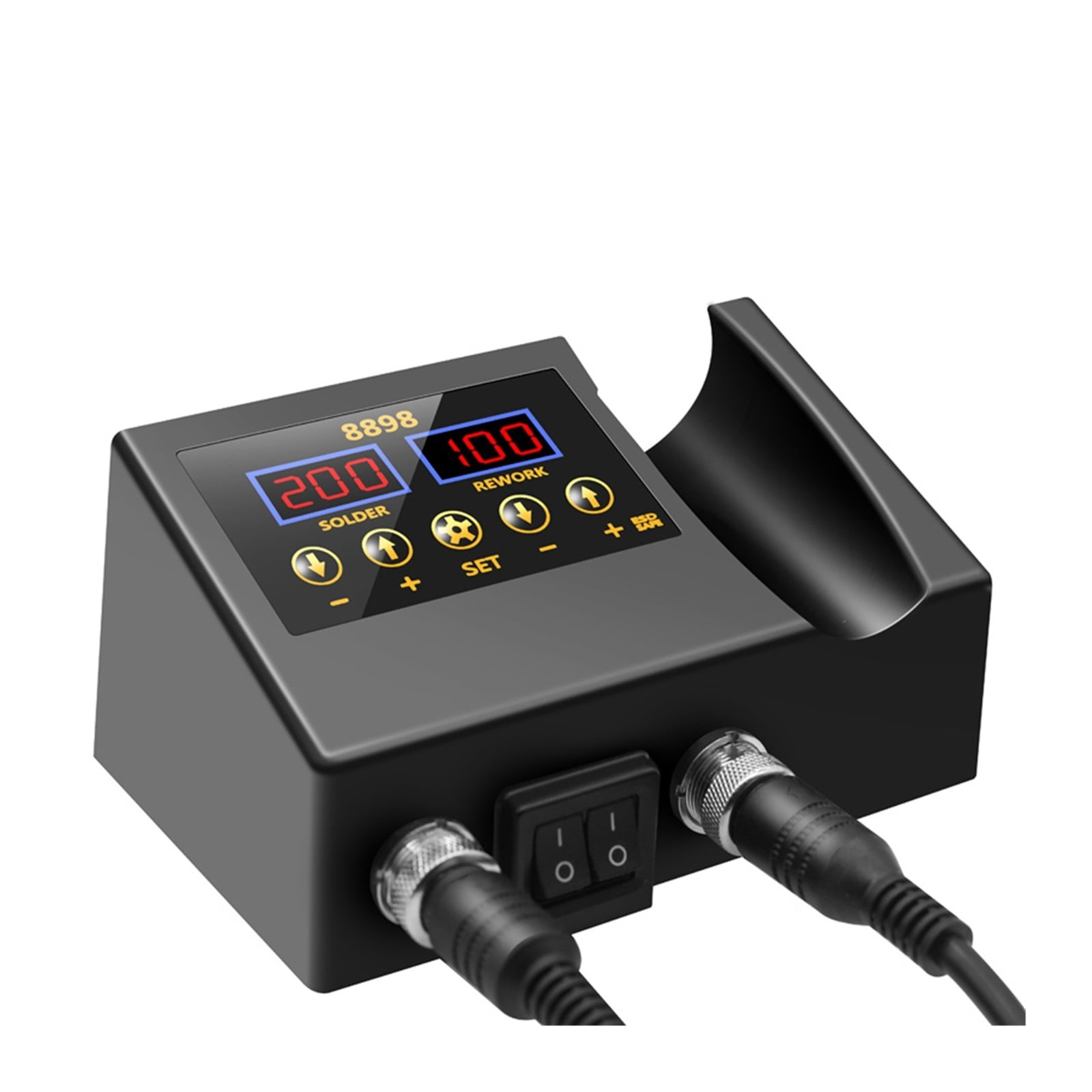 Rework Soldering Station,2 In 1 Hot Air Soldering Iron LCD Digital Display Welding Station,Portable Welder Machine With Welder Kit