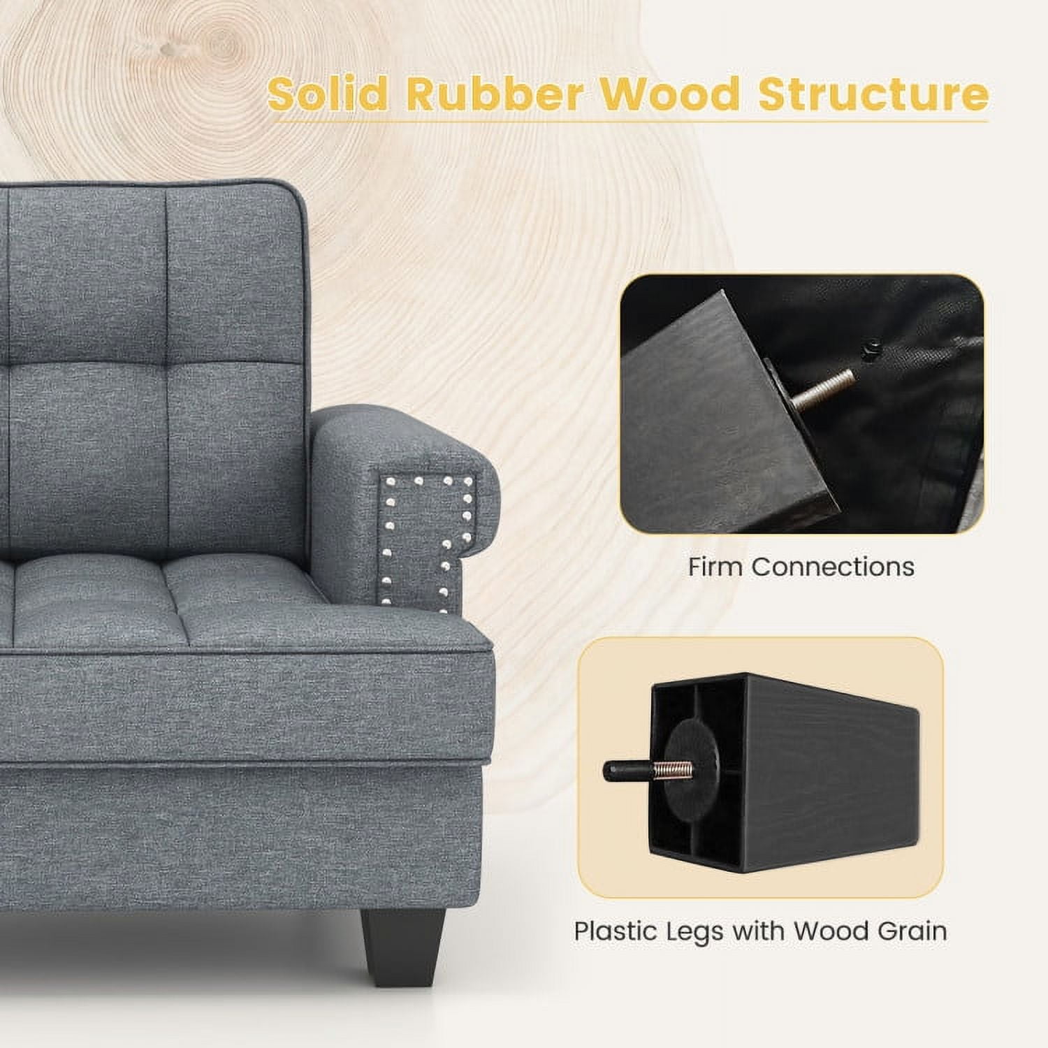 Finihen Accent Chair, Upholstered Accent Armchair, Mid-century Modern Accent Armchair Tufted Linen Club Chair, for Living Room, Bedroom, Reception Room, Gray Finihen Accent Chair, Upholstered Accent Armchair, Mid-century Modern Accent Armchair Tufted Linen Club Chair, for Living Room, Bedroom, Reception Room, Gray