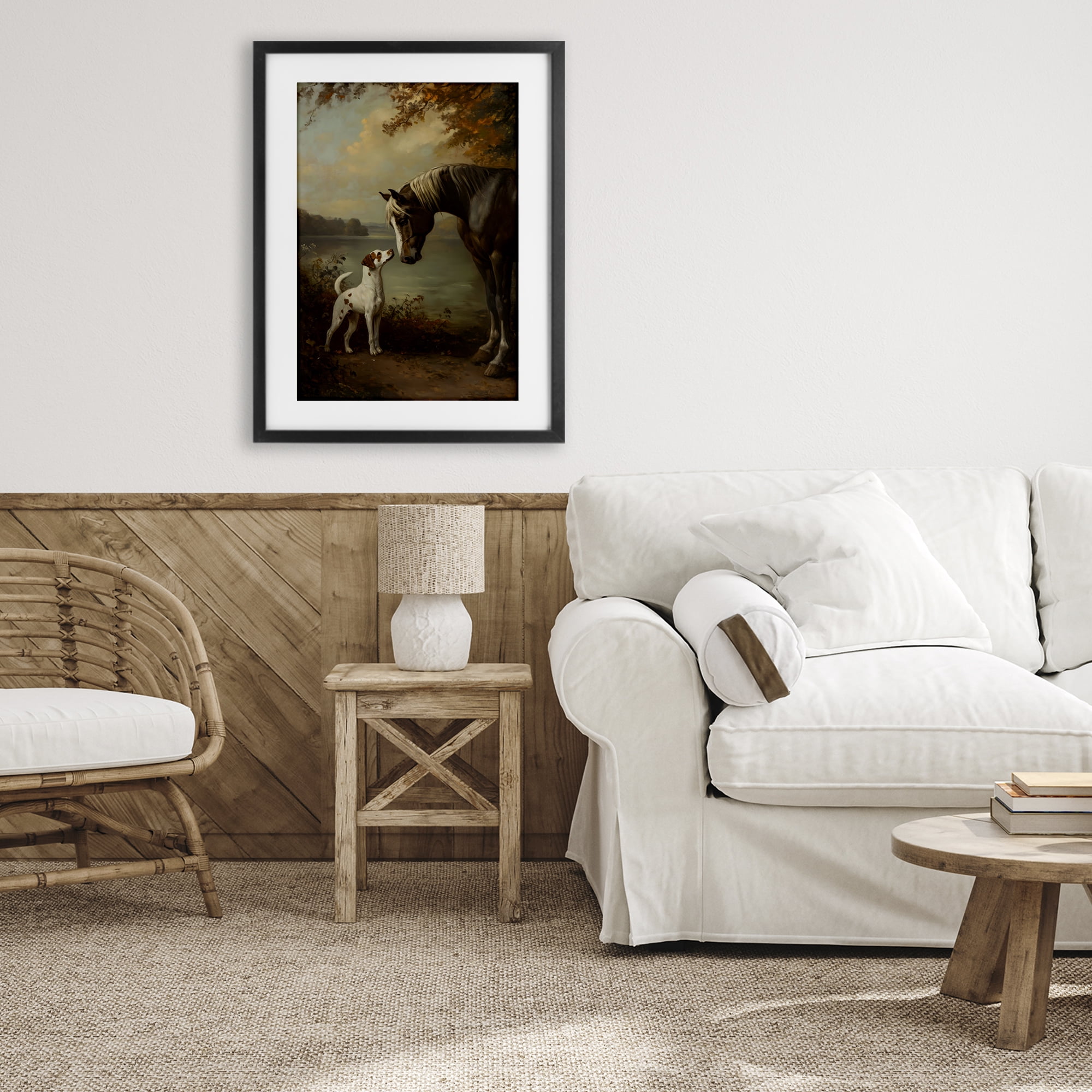Stupell Industries Autumn Companions Hunting Party Black Framed Print Under Glass, design by Petal Prints Design