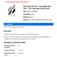 thumbnail image 2 of Rear Brake Pad Set - Compatible with 2007 - 2012 Mercedes-Benz GL450 2008 2009 2010 2011, 2 of 2