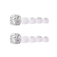 thumbnail image 4 of Fofosbeauty 24pcs Square Toe Fake Acrylic Press-on Nails for Girls Women,Transparent White Full Diamond, 4 of 8