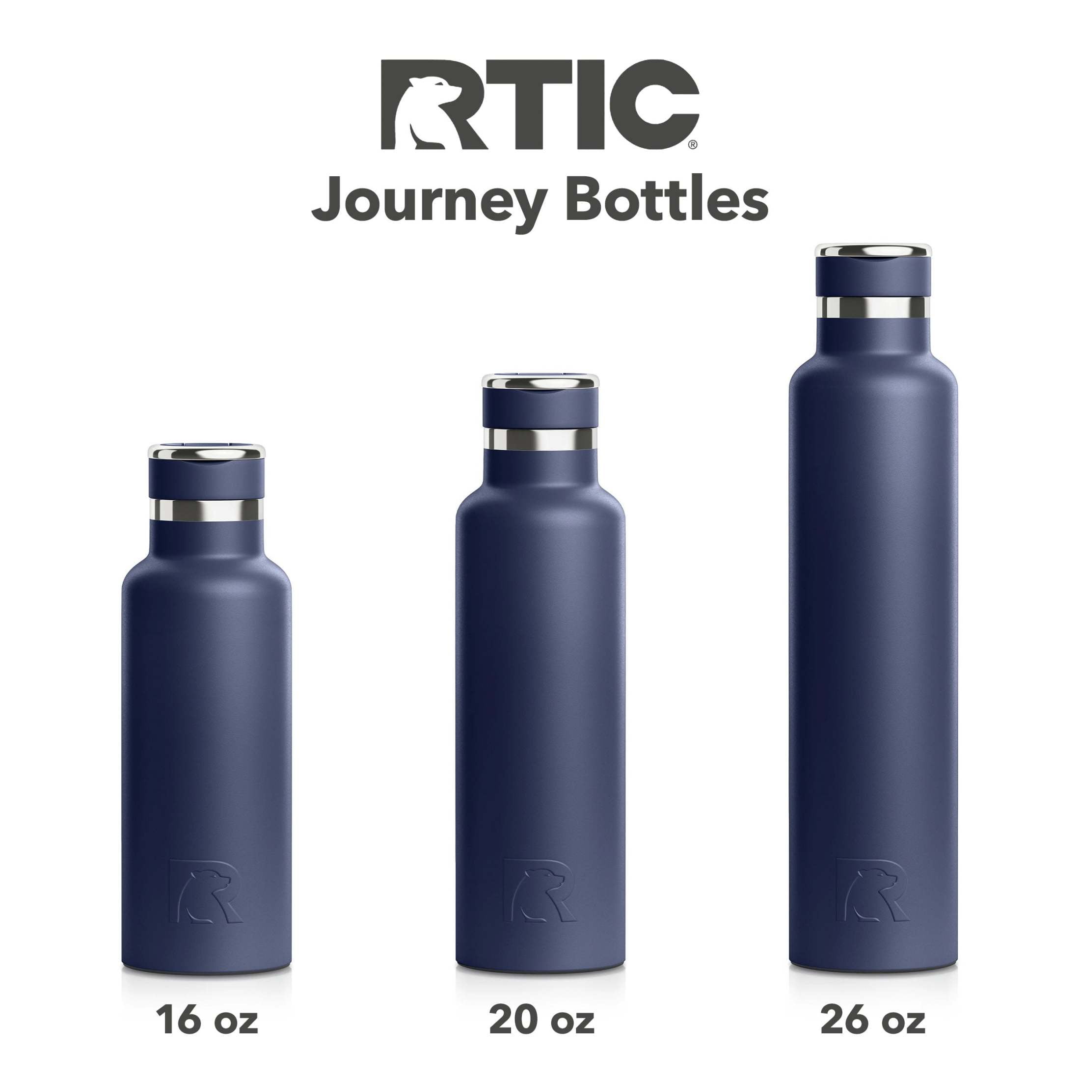 RTIC 20 oz Ceramic Lined Insulated Journey Water Bottle, Leak-Proof Lid, Navy