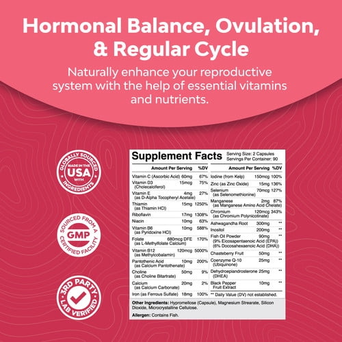 Natures Craft Fertility Supplement for Women with Prenatal Multivitamins, 180 Capsules
