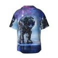thumbnail image 2 of Daiia Astronauts Start Running Men's Linen Shirts Short Sleeve Casual Shirts Button Down Shirt for Men Beach Summer Wedding Shirt-X-Large, 2 of 7